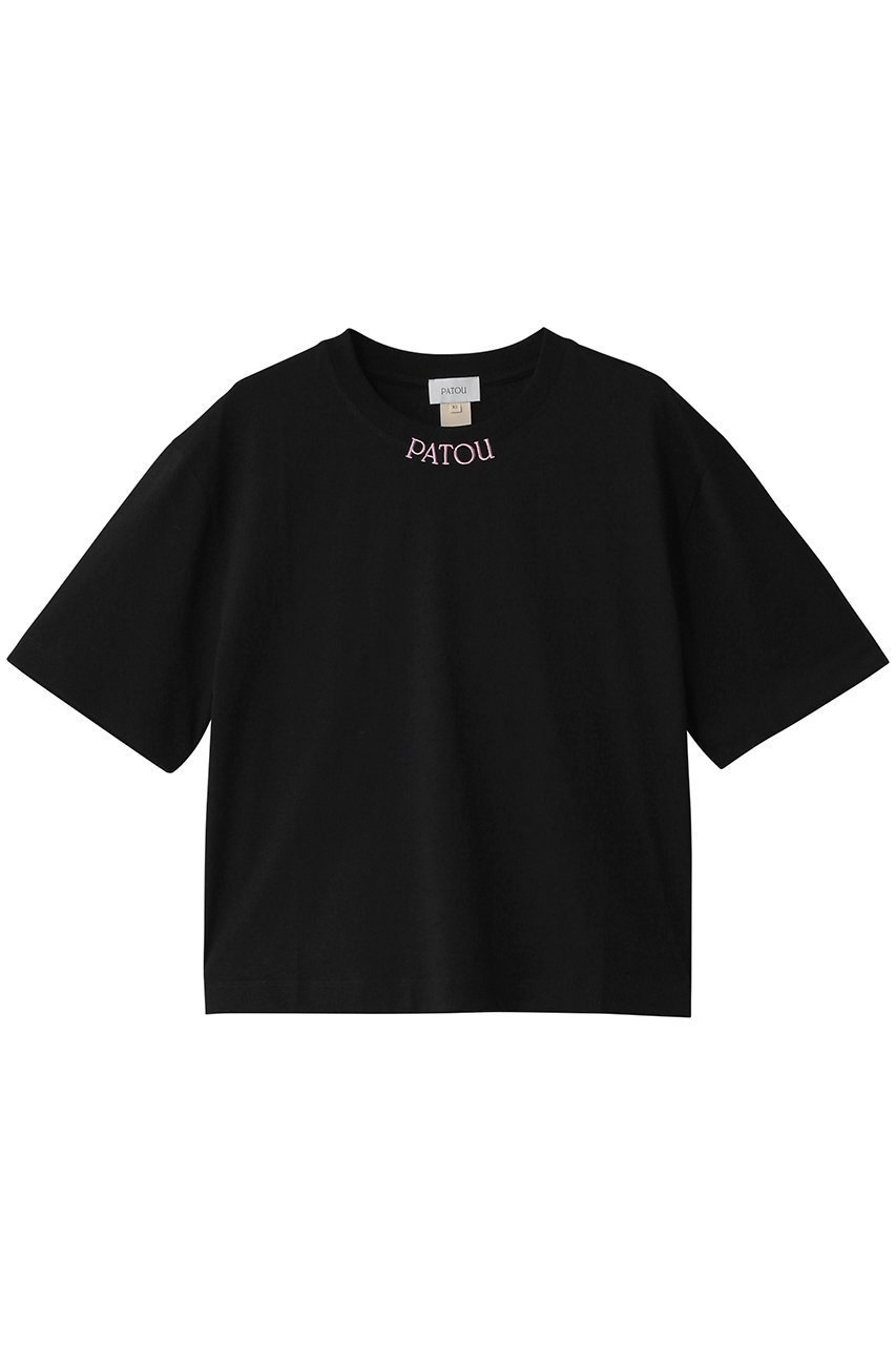 【パトゥ/PATOU】のPATOU カラークロップドTシャツ インテリア・キッズ・メンズ・レディースファッション・服の通販 founy(ファニー) 　ファッション　Fashion　レディースファッション　WOMEN　トップス・カットソー　Tops/Tshirt　シャツ/ブラウス　Shirts/Blouses　ロング / Tシャツ　T-Shirts　カットソー　Cut and Sewn　2025年　2025　2025春夏・S/S　Ss,Spring/Summer,2025　コンパクト　Compact　ショート　Short　スリーブ　Sleeve　トレンド　Trend　フロント　Front　ボトム　Bottom　ワイド　Wide　夏　Summer　春　Spring　S/S・春夏　Ss・Spring/Summer　無地　Plain Color　ブラック|ID: prp329100004365366 ipo3291000000030531383