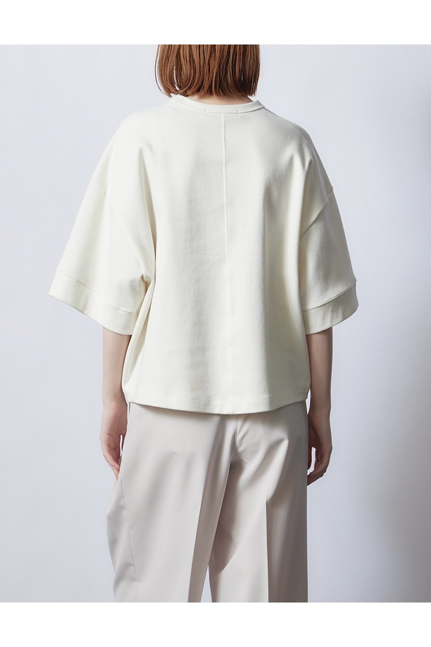 【フローレント/FLORENT】の梨地コットン ハーフスリーブカットソー 人気、トレンドファッション・服の通販 founy(ファニー) 　ファッション　Fashion　レディースファッション　WOMEN　トップス・カットソー　Tops/Tshirt　シャツ/ブラウス　Shirts/Blouses　ロング / Tシャツ　T-Shirts　カットソー　Cut and Sewn　ショート　Short　スリーブ　Sleeve　再入荷　Restock/Back In Stock/Re Arrival　半袖　Short Sleeve　抗菌　Antibacterial　other-7|ID: prp329100004365390 ipo3291000000031339499