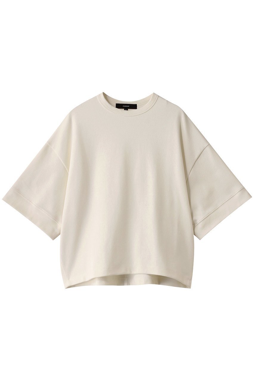 【フローレント/FLORENT】の梨地コットン ハーフスリーブカットソー インテリア・キッズ・メンズ・レディースファッション・服の通販 founy(ファニー) 　ファッション　Fashion　レディースファッション　Fashion for Women　トップス・カットソー　Cut & Sew Tops　シャツ・ブラウス・オフィスカジュアル　Elegant Blouses & Button-Ups　ロングTシャツ・Tシャツ　Longline T-Shirts & Tees　カットソー・ベーシックTシャツ　Cut-and-Sewn Tops / Stretch Tees & Basics　ショート　Short, Short Length　スリーブ　Sleeve, Long Sleeve / Short Sleeve　半袖　Short Sleeve, Half Sleeve　抗菌　Antibacterial, Bacteria-Resistant　アイボリー|ID: prp329100004365390 ipo3291000000032796293
