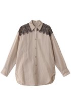【デザイン ワークス/DESIGN WORKS】のレースストライプシャツ ベージュ|ID: prp329100004365394 ipo3291000000032868624