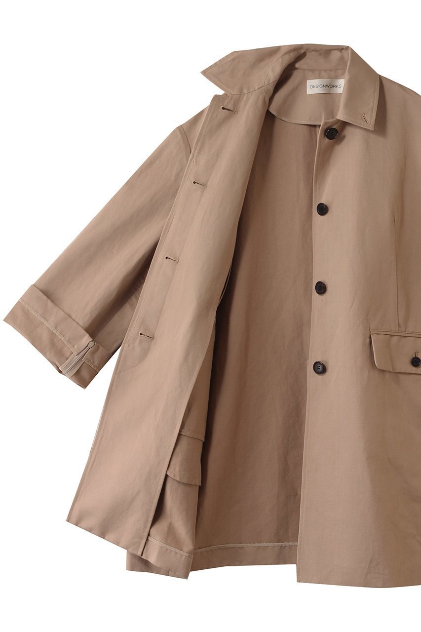 【デザイン ワークス/DESIGN WORKS】のステンカラーコート 人気、トレンドファッション・服の通販 founy(ファニー) 　ファッション　Fashion　レディースファッション　Fashion for Women　アウター　Coat / Outerwear Collection　コート・ロングコート・ピーコート　Long Coats, Peacoats & More　クラシカル　Classical, Vintage-Inspired　シンプル　Simple, Minimal　スリット　Slit, Slit Detail　フォルム　Silhouette, Form　ポンチョ　Poncho, Cape Style　マニッシュ　Mannish, Boyish　ロング　Long, Long-Length　エレガント 上品　Elegant　other-7|ID: prp329100004365395 ipo3291000000034956097