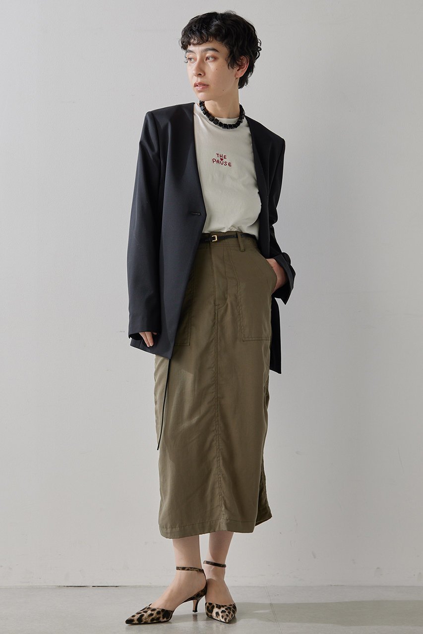 【ウィムガゼット/Whim Gazette】のミリタリースカート 人気、トレンドファッション・服の通販 founy(ファニー) 　ファッション　Fashion　レディースファッション　WOMEN　スカート　Skirt　ロングスカート　Long Skirt　なめらか　Smooth　スリット　Slit　ドレープ　Drape　フェミニン　Feminine　ミリタリー　Military　ロング　Long　ヴィンテージ　Vintage　other-6|ID: prp329100004365399 ipo3291000000031339602