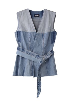 【ウィムガゼット/Whim Gazette】の【Jeanie Blue】FLARE VEST 人気、トレンドファッション・服の通販 founy(ファニー) ファッション Fashion レディースファッション WOMEN アウター Coat Outerwear ジャケット Jackets 2025年 2025 2025春夏・S/S Ss,Spring/Summer,2025 アシンメトリー Asymmetry ジャケット Jacket デニム Denim パッチワーク Patchwork ベスト Vest ペプラム Peplum 夏 Summer 春 Spring S/S・春夏 Ss・Spring/Summer |ID:prp329100004365403