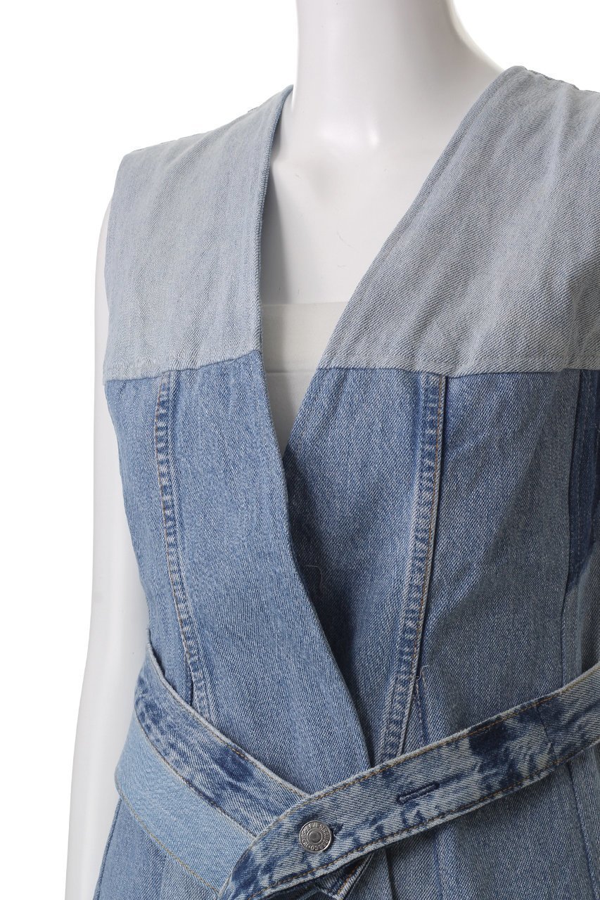 【ウィムガゼット/Whim Gazette】の【Jeanie Blue】FLARE VEST 人気、トレンドファッション・服の通販 founy(ファニー) 　ファッション　Fashion　レディースファッション　WOMEN　アウター　Coat Outerwear　ジャケット　Jackets　アシンメトリー　Asymmetry　ジャケット　Jacket　デニム　Denim　パッチワーク　Patchwork　ベスト　Vest　ペプラム　Peplum　other-5|ID: prp329100004365403 ipo3291000000031339661