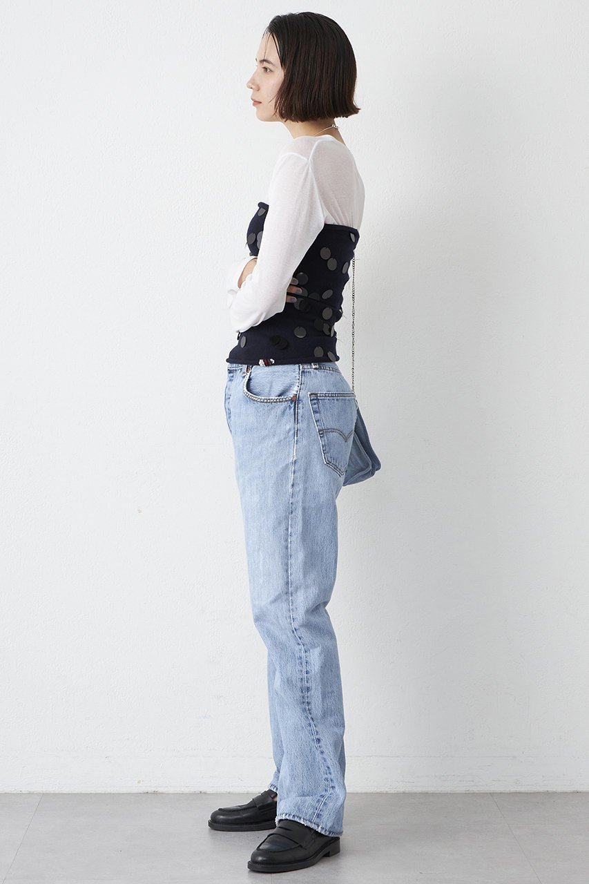 【ウィムガゼット/Whim Gazette】の【Jeanie Blue】STUD DENIM 人気、トレンドファッション・服の通販 founy(ファニー) 　ファッション　Fashion　レディースファッション　Fashion for Women　パンツ　Pants & Trousers　デニムパンツ・ジーンズ・美脚デニム　Denim Jeans & Pants　スタッズ　Studs, Metal Accents　デニム　Denim, Jeans Material　ビンテージ　Vintage, Retro Style　ポケット　Pocket, Pocket Detail　other-8|ID: prp329100004365404 ipo3291000000032921564