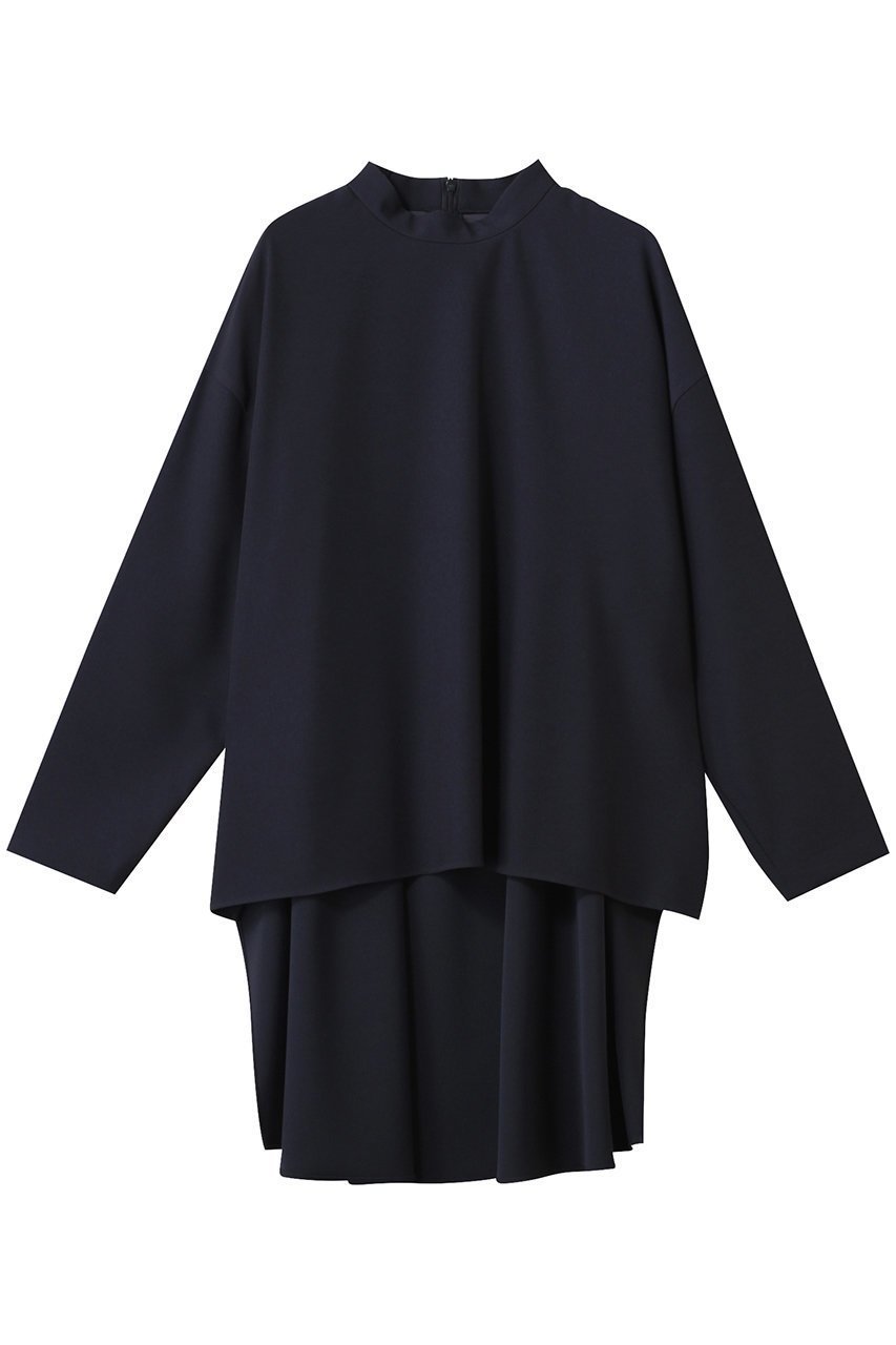 【ル フィル/LE PHIL】の2WAYツイルブラウス インテリア・キッズ・メンズ・レディースファッション・服の通販 founy(ファニー) 　ファッション　Fashion　レディースファッション　Fashion for Women　トップス・カットソー　Cut & Sew Tops　シャツ・ブラウス・オフィスカジュアル　Elegant Blouses & Button-Ups　ストレッチ　Stretch, Stretchy Fabric　スリット　Slit, Slit Detail　スリーブ　Sleeve, Long Sleeve / Short Sleeve　ドレープ　Drape, Draping Fabric　ロング　Long, Long-Length　ネイビー|ID: prp329100004365411 ipo3291000000035474551