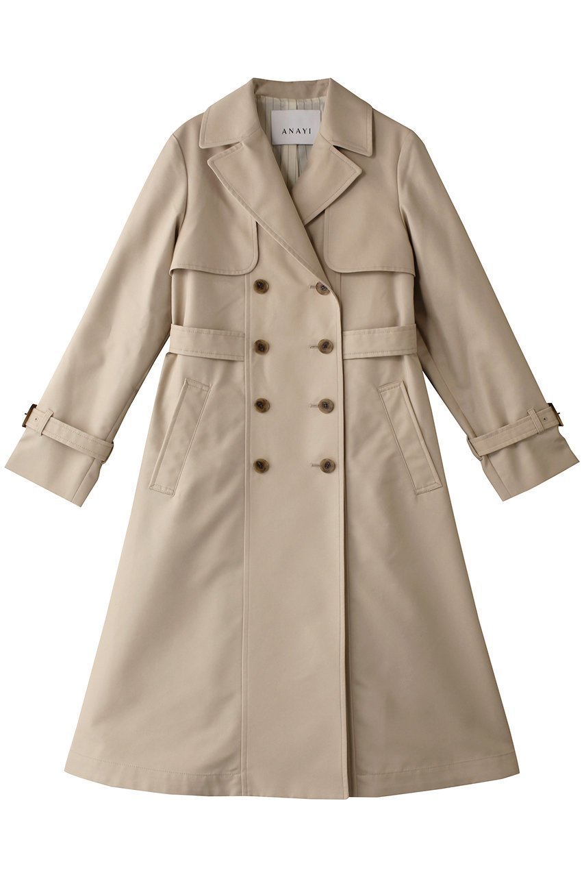 【アナイ/ANAYI】のハッスイツイルドレストレンチコート インテリア・キッズ・メンズ・レディースファッション・服の通販 founy(ファニー) 　ファッション　Fashion　レディースファッション　Fashion for Women　アウター　Coat / Outerwear Collection　コート・ロングコート・ピーコート　Long Coats, Peacoats & More　トレンチコート / 春秋の定番アウター　Trench Coats　ワンピース　Dresses　フォーマル・パーティードレス・結婚式用ドレス　Elegant & Casual Dresses　シンプル　Simple, Minimal　ツイル　Twist, Twisted Detail　トレンド　Trend, Trending Now　フィット　Fit, Slim Fit　フレア　Flare, Flared　リュクス　Luxury, Elegant, High-End, Chic　ロング　Long, Long-Length　定番　Standard, Basic Item　ベージュ2|ID: prp329100004365413 ipo3291000000035824667