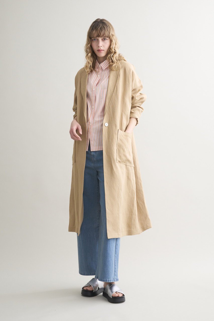 【スリー ドッツ/three dots】のラフリネン ドクターコート 人気、トレンドファッション・服の通販 founy(ファニー) 　ファッション　Fashion　レディースファッション　WOMEN　アウター　Coat Outerwear　コート　Coats　ショール　Shawl　ポケット　Pocket　リネン　Linen　ロング　Long　春　Spring　other-8|ID: prp329100004365419 ipo3291000000031822994