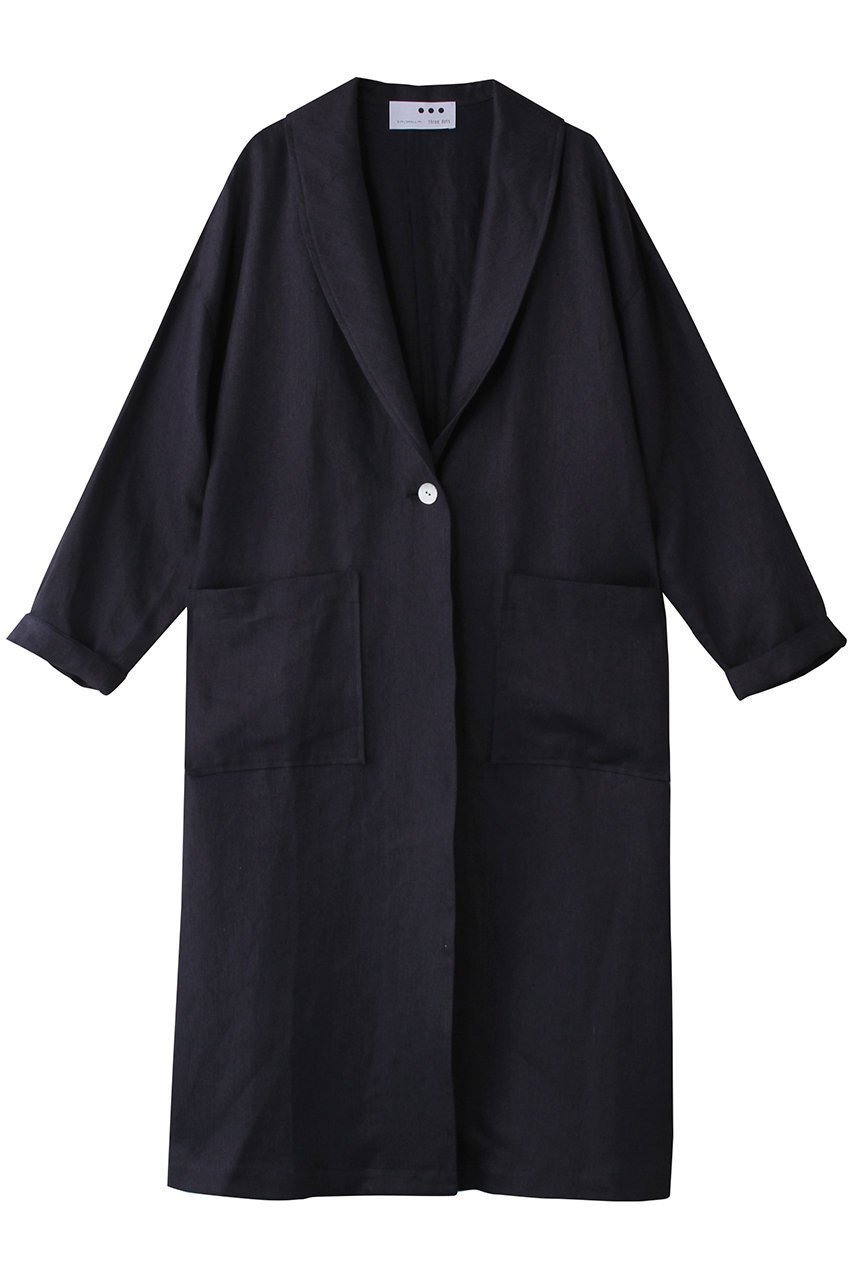【スリー ドッツ/three dots】のラフリネン ドクターコート インテリア・キッズ・メンズ・レディースファッション・服の通販 founy(ファニー) ファッション Fashion レディースファッション Fashion for Women アウター Coat / Outerwear Collection コート・ロングコート・ピーコート Long Coats, Peacoats & More ショール Shawl, Wrap ポケット Pocket, Pocket Detail リネン Linen, Linen Fabric ロング Long, Long-Length 春 Spring ネイビー|ID: prp329100004365419 ipo3291000000035489749