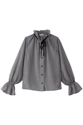 【ガニー/GANNI】のSheer Fluid Check Tie String シャツ 人気、トレンドファッション・服の通販 founy(ファニー) ファッション Fashion レディースファッション WOMEN トップス・カットソー Tops/Tshirt シャツ/ブラウス Shirts/Blouses 2025年 2025 2025春夏・S/S Ss,Spring/Summer,2025 スリーブ Sleeve デニム Denim フェミニン Feminine フリル Frills フレア Flare リボン Ribbon ロング Long 夏 Summer 春 Spring S/S・春夏 Ss・Spring/Summer |ID:prp329100004369479