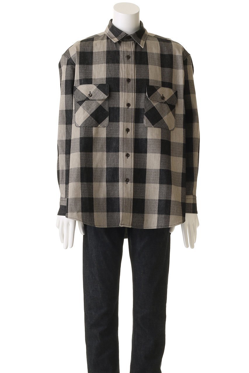【セブン バイ セブン/SEVEN BY SEVEN / MEN】の【MEN】BUFFALO CHECK ルーズ ワーク ロングスリーブシャツ 人気、トレンドファッション・服の通販 founy(ファニー) 　ファッション　Fashion　メンズファッション　Fashion for Men　おすすめ　Recommended / Our Picks　スリーブ　Sleeve, Long Sleeve / Short Sleeve　デニム　Denim, Jeans Material　プリント　Print, Printed Pattern　ベーシック　Basic, Essential　ルーズ　Loose, Oversized　ロング　Long, Long-Length　ワーク　Workwear, Utility Style　エレガント 上品　Elegant　今季　This Season, Current Season　定番　Standard, Basic Item　other-2|ID: prp329100004369481 ipo3291000000035739733
