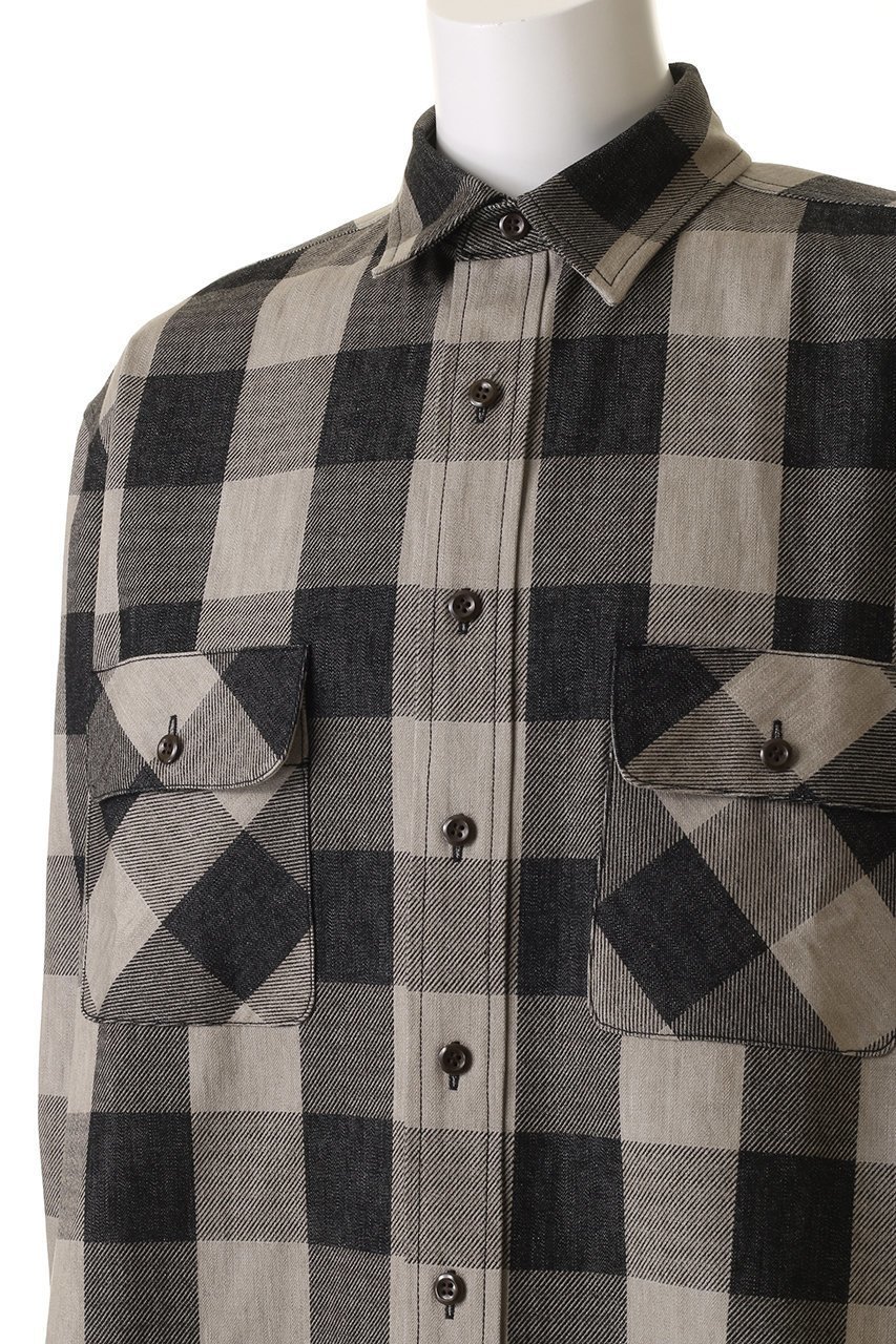 【セブン バイ セブン/SEVEN BY SEVEN / MEN】の【MEN】BUFFALO CHECK ルーズ ワーク ロングスリーブシャツ 人気、トレンドファッション・服の通販 founy(ファニー) 　ファッション　Fashion　メンズファッション　Fashion for Men　おすすめ　Recommended / Our Picks　スリーブ　Sleeve, Long Sleeve / Short Sleeve　デニム　Denim, Jeans Material　プリント　Print, Printed Pattern　ベーシック　Basic, Essential　ルーズ　Loose, Oversized　ロング　Long, Long-Length　ワーク　Workwear, Utility Style　エレガント 上品　Elegant　今季　This Season, Current Season　定番　Standard, Basic Item　other-5|ID: prp329100004369481 ipo3291000000035739741