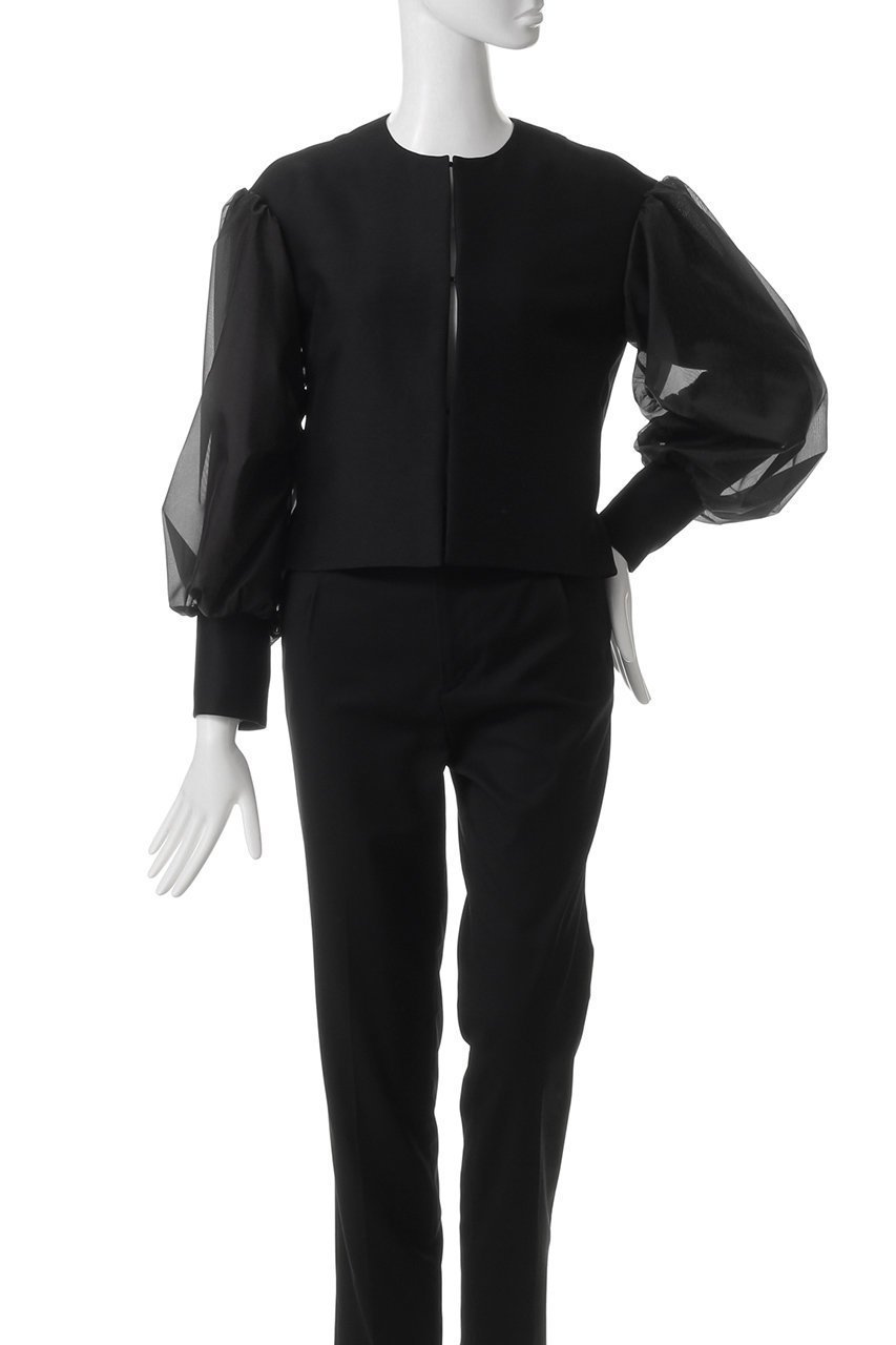 【ドメル/DOMELLE】のオーガンジ― スリーブ ジャケット 人気、トレンドファッション・服の通販 founy(ファニー) 　ファッション　Fashion　レディースファッション　Fashion for Women　アウター　Coat / Outerwear Collection　レディースジャケット・軽アウター　Jackets　オーガンジー　Organza Fabric　コンパクト　Compact, Small Size　シェイプ　Shape, Slim Fit　ジャケット　Jacket, Outerwear　スリーブ　Sleeve, Long Sleeve / Short Sleeve　ドッキング　Docking, Mixed Material　other-2|ID: prp329100004369485 ipo3291000000032912516