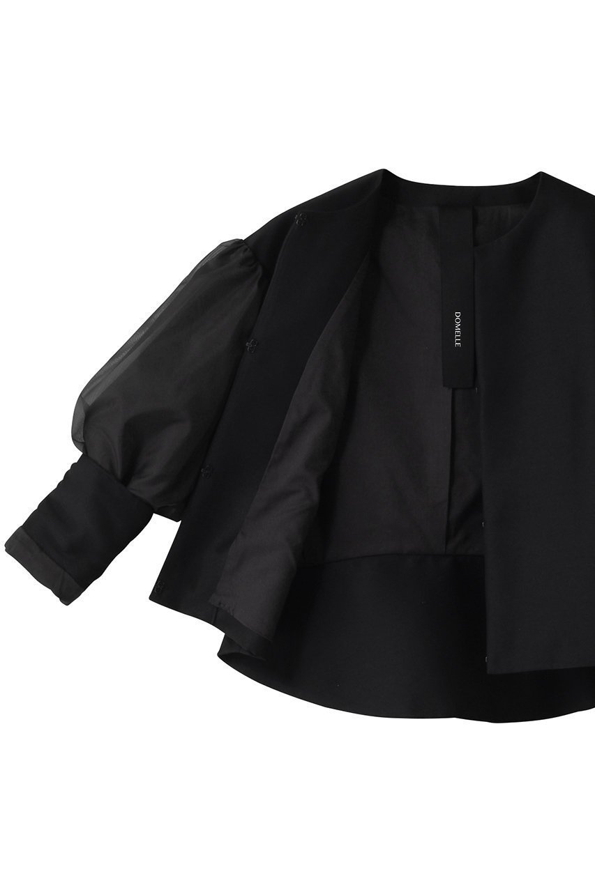 【ドメル/DOMELLE】のオーガンジ― スリーブ ジャケット 人気、トレンドファッション・服の通販 founy(ファニー) 　ファッション　Fashion　レディースファッション　Fashion for Women　アウター　Coat / Outerwear Collection　レディースジャケット・軽アウター　Jackets　オーガンジー　Organza Fabric　コンパクト　Compact, Small Size　シェイプ　Shape, Slim Fit　ジャケット　Jacket, Outerwear　スリーブ　Sleeve, Long Sleeve / Short Sleeve　ドッキング　Docking, Mixed Material　other-6|ID: prp329100004369485 ipo3291000000032912537