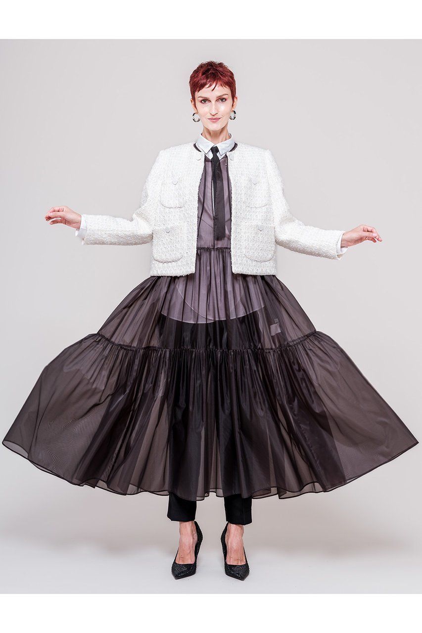 【ドメル/DOMELLE】のオーガンジ― ドレス 人気、トレンドファッション・服の通販 founy(ファニー) 　ファッション　Fashion　レディースファッション　Fashion for Women　ワンピース　Dresses　フォーマル・パーティードレス・結婚式用ドレス　Elegant & Casual Dresses　チュニック　Tunic Tops & Dresses　インナー　Innerwear　オーガンジー　Organza Fabric　ギャザー　Gathered, Ruffled　チュニック　Tunic, Long Top　ティアード　Tiered, Tiered Style　ドレス　Dress, One-Piece　ロング　Long, Long-Length　other-7|ID: prp329100004369486 ipo3291000000035690298