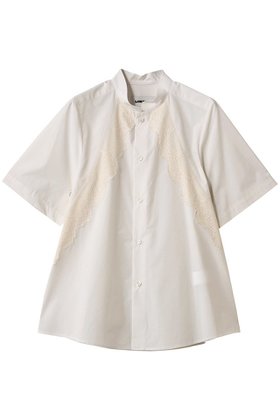 【ロキト/LOKITHO】 リボンレース ハーフスリーブ シャツ人気、トレンドファッション・服の通販 founy(ファニー) ファッション Fashion レディースファッション Fashion for Women トップス・カットソー Cut & Sew Tops シャツ・ブラウス・オフィスカジュアル Elegant Blouses & Button-Ups ショート Short, Short Length スタンド Stand Collar, Upright Stand スリーブ Sleeve, Long Sleeve / Short Sleeve ハーフ Half, Half-Length リボン Ribbon, Bow レース Lace, Lace Fabric エレガント 上品 Elegant |ID:prp329100004369496