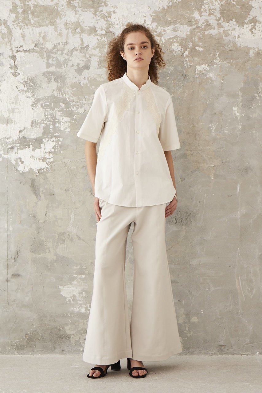【ロキト/LOKITHO】のリボンレース ハーフスリーブ シャツ 人気、トレンドファッション・服の通販 founy(ファニー) 　ファッション　Fashion　レディースファッション　Fashion for Women　トップス・カットソー　Cut & Sew Tops　シャツ・ブラウス・オフィスカジュアル　Elegant Blouses & Button-Ups　ショート　Short, Short Length　スタンド　Stand Collar, Upright Stand　スリーブ　Sleeve, Long Sleeve / Short Sleeve　ハーフ　Half, Half-Length　リボン　Ribbon, Bow　レース　Lace, Lace Fabric　エレガント 上品　Elegant　other-6|ID: prp329100004369496 ipo3291000000032867327