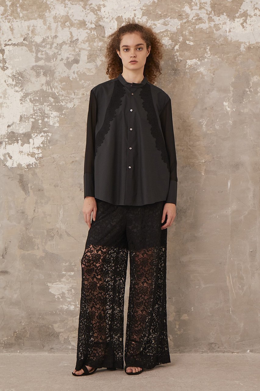 【ロキト/LOKITHO】のリボンレース ロングスリーブ シャツ 人気、トレンドファッション・服の通販 founy(ファニー) 　ファッション　Fashion　レディースファッション　Fashion for Women　トップス・カットソー　Cut & Sew Tops　シャツ・ブラウス・オフィスカジュアル　Elegant Blouses & Button-Ups　とろみ　Fluid, Flowy Fabric　カフス　Cuff Design　スリーブ　Sleeve, Long Sleeve / Short Sleeve　マニッシュ　Mannish, Boyish　リボン　Ribbon, Bow　レース　Lace, Lace Fabric　ロング　Long, Long-Length　今季　This Season, Current Season　other-6|ID: prp329100004369497 ipo3291000000032867368
