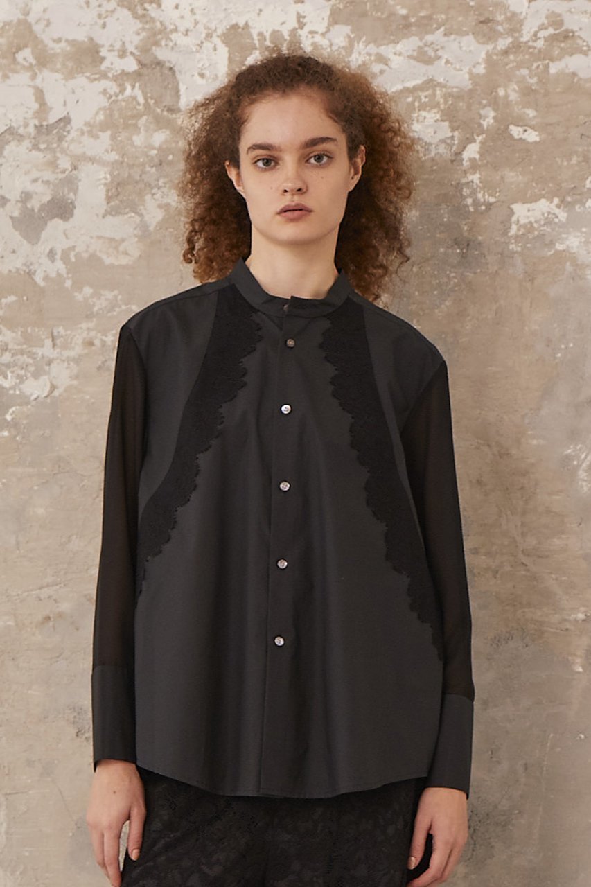 【ロキト/LOKITHO】のリボンレース ロングスリーブ シャツ 人気、トレンドファッション・服の通販 founy(ファニー) 　ファッション　Fashion　レディースファッション　Fashion for Women　トップス・カットソー　Cut & Sew Tops　シャツ・ブラウス・オフィスカジュアル　Elegant Blouses & Button-Ups　とろみ　Fluid, Flowy Fabric　カフス　Cuff Design　スリーブ　Sleeve, Long Sleeve / Short Sleeve　マニッシュ　Mannish, Boyish　リボン　Ribbon, Bow　レース　Lace, Lace Fabric　ロング　Long, Long-Length　今季　This Season, Current Season　other-7|ID: prp329100004369497 ipo3291000000032867374