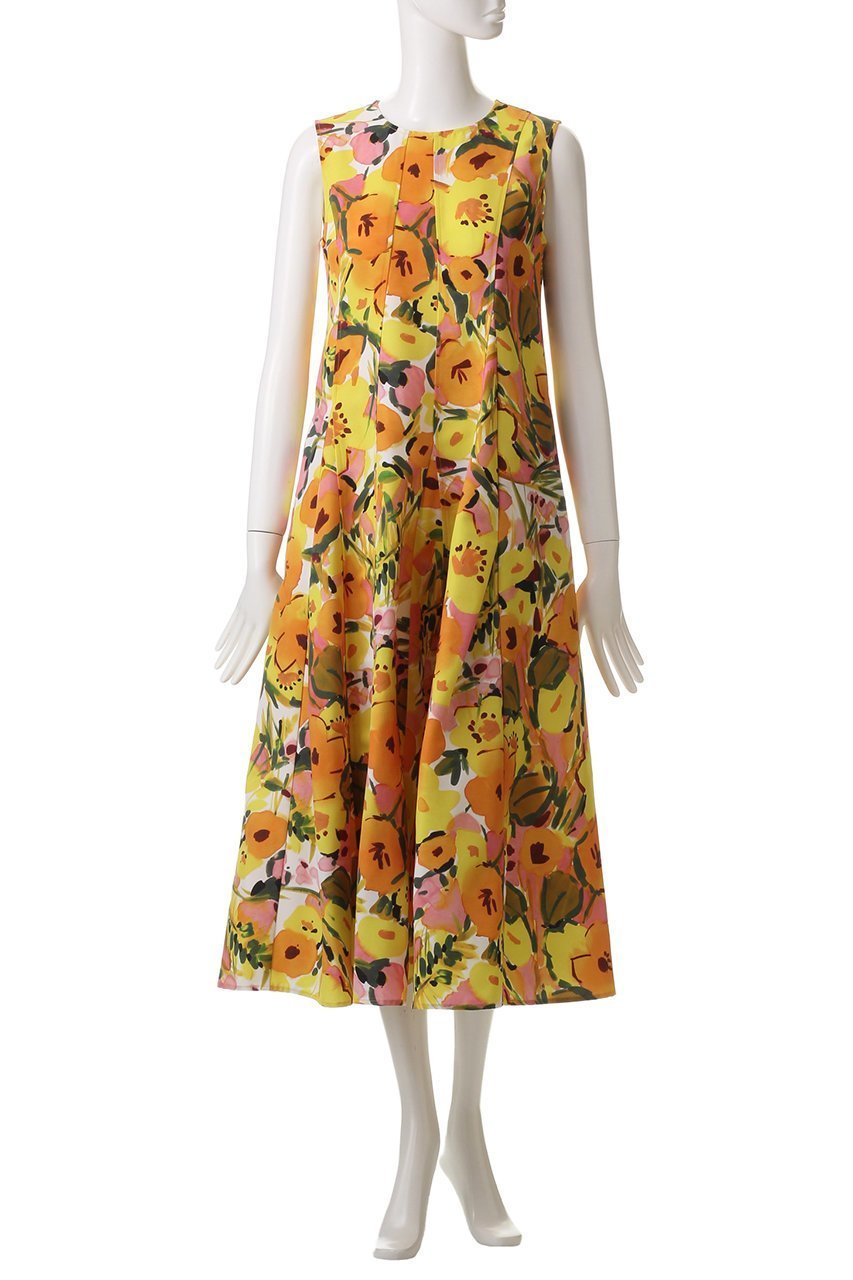 【ランバン オン ブルー/LANVIN en Bleu】のC est le Printempsワンピース 人気、トレンドファッション・服の通販 founy(ファニー) 　ファッション　Fashion　レディースファッション　Fashion for Women　ワンピース　Dresses　チュニック　Tunic Tops & Dresses　イレギュラー　Irregular Design　チュニック　Tunic, Long Top　パーティ　Party, Party Style　フラワー　Flower, Floral　フレア　Flare, Flared　ロング　Long, Long-Length　夏　Summer　春　Spring　S/S・春夏　SS, Spring/Summer, Warm Season　other-2|ID: prp329100004369511 ipo3291000000034825733