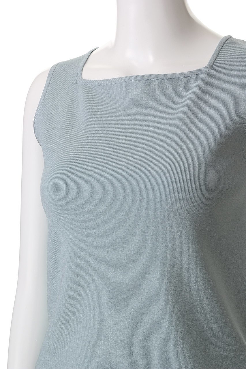 【ランバン オン ブルー/LANVIN en Bleu】のスクエアネックノースリーブニット 人気、トレンドファッション・服の通販 founy(ファニー) 　ファッション　Fashion　レディースファッション　WOMEN　トップス・カットソー　Tops/Tshirt　ニット　Knit Tops　キャミソール / ノースリーブ　No Sleeves　プルオーバー　Pullover　おすすめ　Recommend　インナー　Inner　カーディガン　Cardigan　シンプル　Simple　スクエア　Square　スリット　Slit　セットアップ　Set Up　other-5|ID: prp329100004369514 ipo3291000000031337612