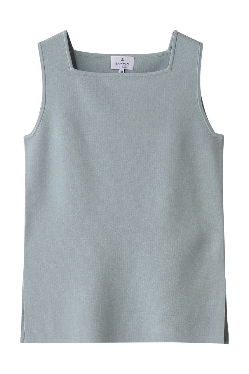 【ランバン オン ブルー/LANVIN en Bleu】のスクエアネックノースリーブニット 人気、トレンドファッション・服の通販 founy(ファニー) 　ファッション　Fashion　レディースファッション　Fashion for Women　トップス・カットソー　Cut & Sew Tops　ニット　Knit Tops & Sweaters　キャミソール&ノースリーブ　Camisoles & Sleeveless Tops　カジュアルプルオーバー・ニットトップス　Pullovers & Knit Tops / Casual Pullovers　おすすめ　Recommended / Our Picks　インナー　Innerwear　カーディガン　Cardigan, Knitwear　シンプル　Simple, Minimal　スクエア　Square, Square Shape　スリット　Slit, Slit Detail　セットアップ　Set-Up, Coordinated Outfit　 other-1|ID: prp329100004369514 ipo3291000000032951510