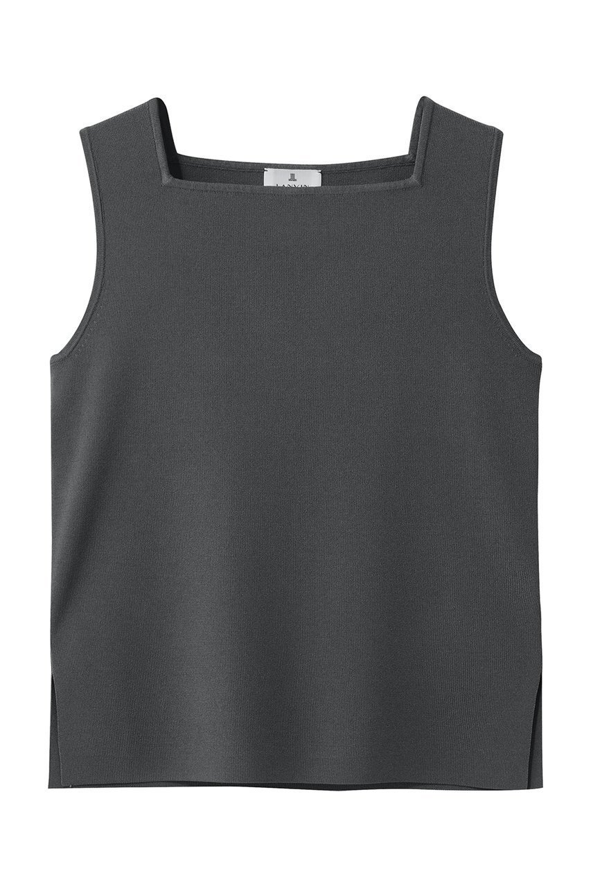 【ランバン オン ブルー/LANVIN en Bleu】のスクエアネックノースリーブニット インテリア・キッズ・メンズ・レディースファッション・服の通販 founy(ファニー) 　ファッション　Fashion　レディースファッション　Fashion for Women　トップス・カットソー　Cut & Sew Tops　ニット　Knit Tops & Sweaters　キャミソール&ノースリーブ　Camisoles & Sleeveless Tops　カジュアルプルオーバー・ニットトップス　Pullovers & Knit Tops / Casual Pullovers　インナー　Innerwear　カーディガン　Cardigan, Knitwear　ジャケット　Jacket, Outerwear　スクエア　Square, Square Shape　デコルテ　Décolleté, Neckline　ノースリーブ　Sleeveless, No-Sleeve　ファブリック　Fabric, Textile　ベーシック　Basic, Essential　グレー|ID: prp329100004369514 ipo3291000000036606415