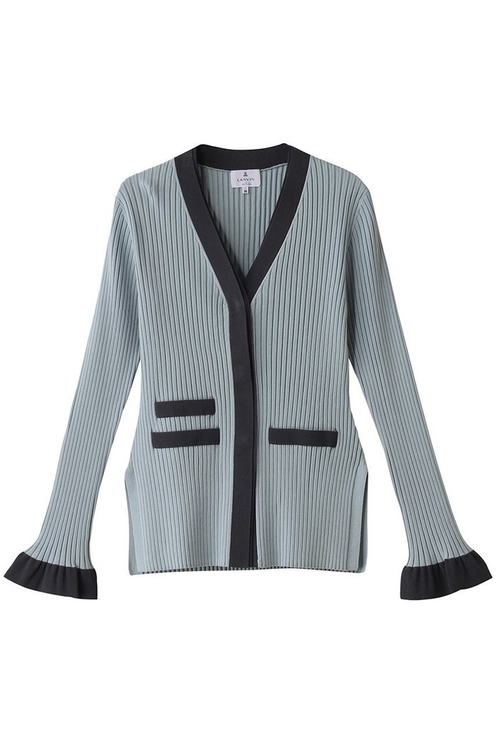 【ランバン オン ブルー/LANVIN en Bleu】のバイカラーVネックリブカーディガン インテリア・キッズ・メンズ・レディースファッション・服の通販 founy(ファニー) https://founy.com/ ファッション Fashion レディースファッション WOMEN トップス・カットソー Tops/Tshirt ニット Knit Tops カーディガン Cardigans Vネック V-Neck おすすめ Recommend アシンメトリー Asymmetry カーディガン Cardigan スリット Slit セットアップ Set Up ノースリーブ No Sleeve フレア Flare エレガント 上品 Elegant |ID: prp329100004369515 ipo3291000000030544867