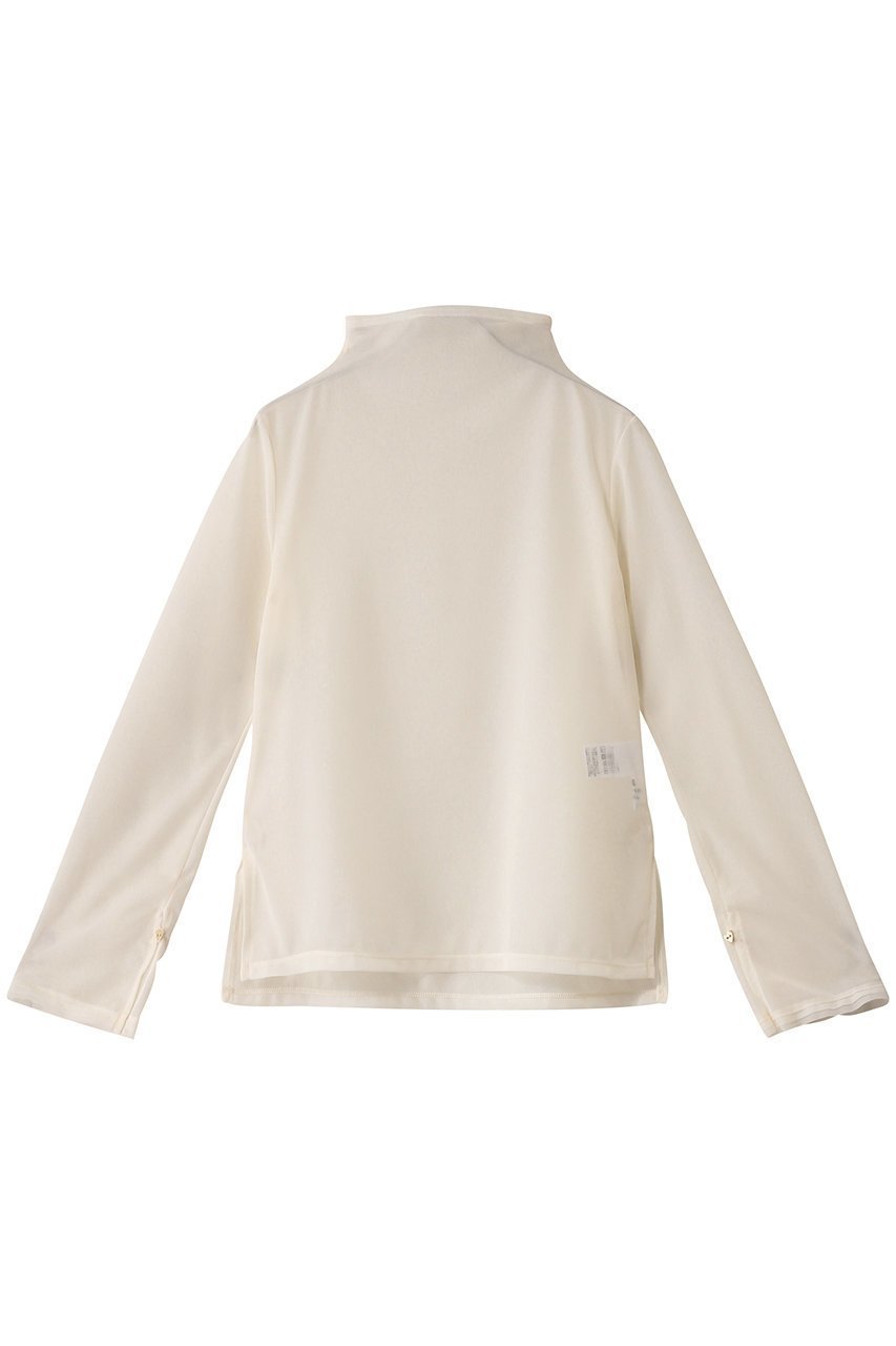 【ランバン オン ブルー/LANVIN en Bleu】のシアーフレアスリーブカットソー 人気、トレンドファッション・服の通販 founy(ファニー) 　ファッション　Fashion　レディースファッション　Fashion for Women　トップス・カットソー　Cut & Sew Tops　シャツ・ブラウス・オフィスカジュアル　Elegant Blouses & Button-Ups　ロングTシャツ・Tシャツ　Longline T-Shirts & Tees　カットソー・ベーシックTシャツ　Cut-and-Sewn Tops / Stretch Tees & Basics　アシンメトリー　Asymmetrical Style　シアー　Sheer, See-Through　シンプル　Simple, Minimal　スリット　Slit, Slit Detail　スリーブ　Sleeve, Long Sleeve / Short Sleeve　フレア　Flare, Flared　モチーフ　Motif, Design Theme　ロング　Long, Long-Length　 other-1|ID: prp329100004369516 ipo3291000000032876900