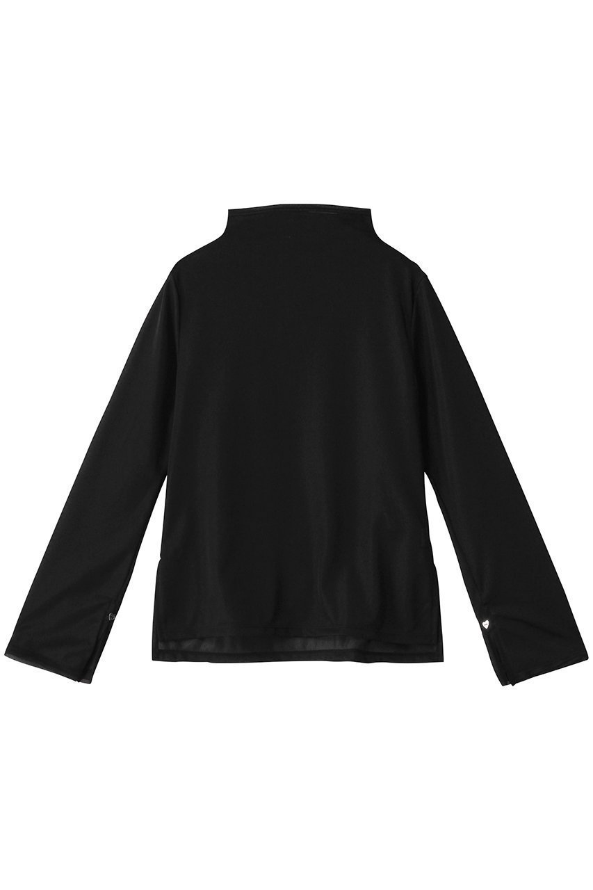 【ランバン オン ブルー/LANVIN en Bleu】のシアーフレアスリーブカットソー インテリア・キッズ・メンズ・レディースファッション・服の通販 founy(ファニー) 　ファッション　Fashion　レディースファッション　Fashion for Women　トップス・カットソー　Cut & Sew Tops　シャツ・ブラウス・オフィスカジュアル　Elegant Blouses & Button-Ups　ロングTシャツ・Tシャツ　Longline T-Shirts & Tees　カットソー・ベーシックTシャツ　Cut-and-Sewn Tops / Stretch Tees & Basics　アシンメトリー　Asymmetrical Style　シアー　Sheer, See-Through　シンプル　Simple, Minimal　スリット　Slit, Slit Detail　スリーブ　Sleeve, Long Sleeve / Short Sleeve　フレア　Flare, Flared　モチーフ　Motif, Design Theme　ロング　Long, Long-Length　ブラック|ID: prp329100004369516 ipo3291000000032876912