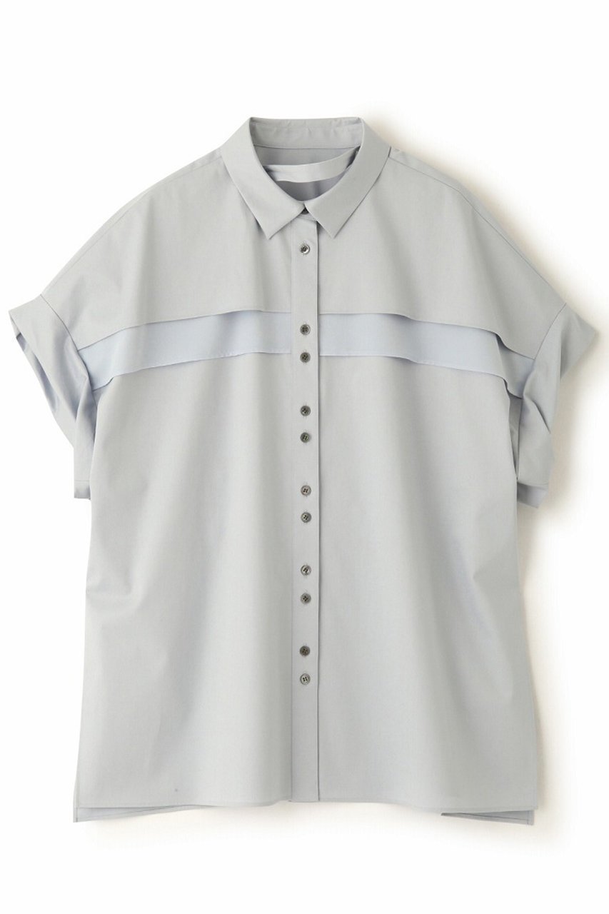 【アドーア/ADORE】のモダンコットンロールアップブラウス インテリア・キッズ・メンズ・レディースファッション・服の通販 founy(ファニー) 　ファッション　Fashion　レディースファッション　Fashion for Women　トップス・カットソー　Cut & Sew Tops　シャツ・ブラウス・オフィスカジュアル　Elegant Blouses & Button-Ups　シアー　Sheer, See-Through　ショート　Short, Short Length　ストレッチ　Stretch, Stretchy Fabric　スリーブ　Sleeve, Long Sleeve / Short Sleeve　フロント　Front, Front Design　ヨーク　Yoke, Yoke Design　リラックス　Relax, Relaxed Fit　ブルー|ID: prp329100004369530 ipo3291000000032861222