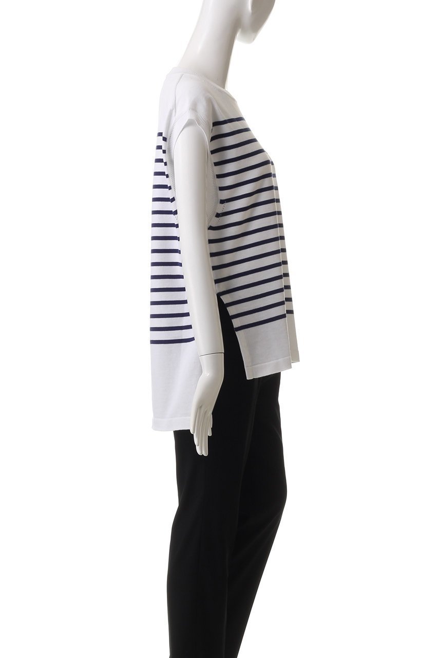 【エリオポール/heliopole】の【uca】COOL TOUCH BOR NS ニット 人気、トレンドファッション・服の通販 founy(ファニー) 　ファッション　Fashion　レディースファッション　Fashion for Women　トップス・カットソー　Cut & Sew Tops　ニット　Knit Tops & Sweaters　カジュアルプルオーバー・ニットトップス　Pullovers & Knit Tops / Casual Pullovers　おすすめ　Recommended / Our Picks　カーディガン　Cardigan, Knitwear　スリット　Slit, Slit Detail　セットアップ　Set-Up, Coordinated Outfit　ボーダー　Border, Stripe　エレガント 上品　Elegant　夏　Summer　春　Spring　S/S・春夏　SS, Spring/Summer, Warm Season　other-3|ID: prp329100004369540 ipo3291000000032951498
