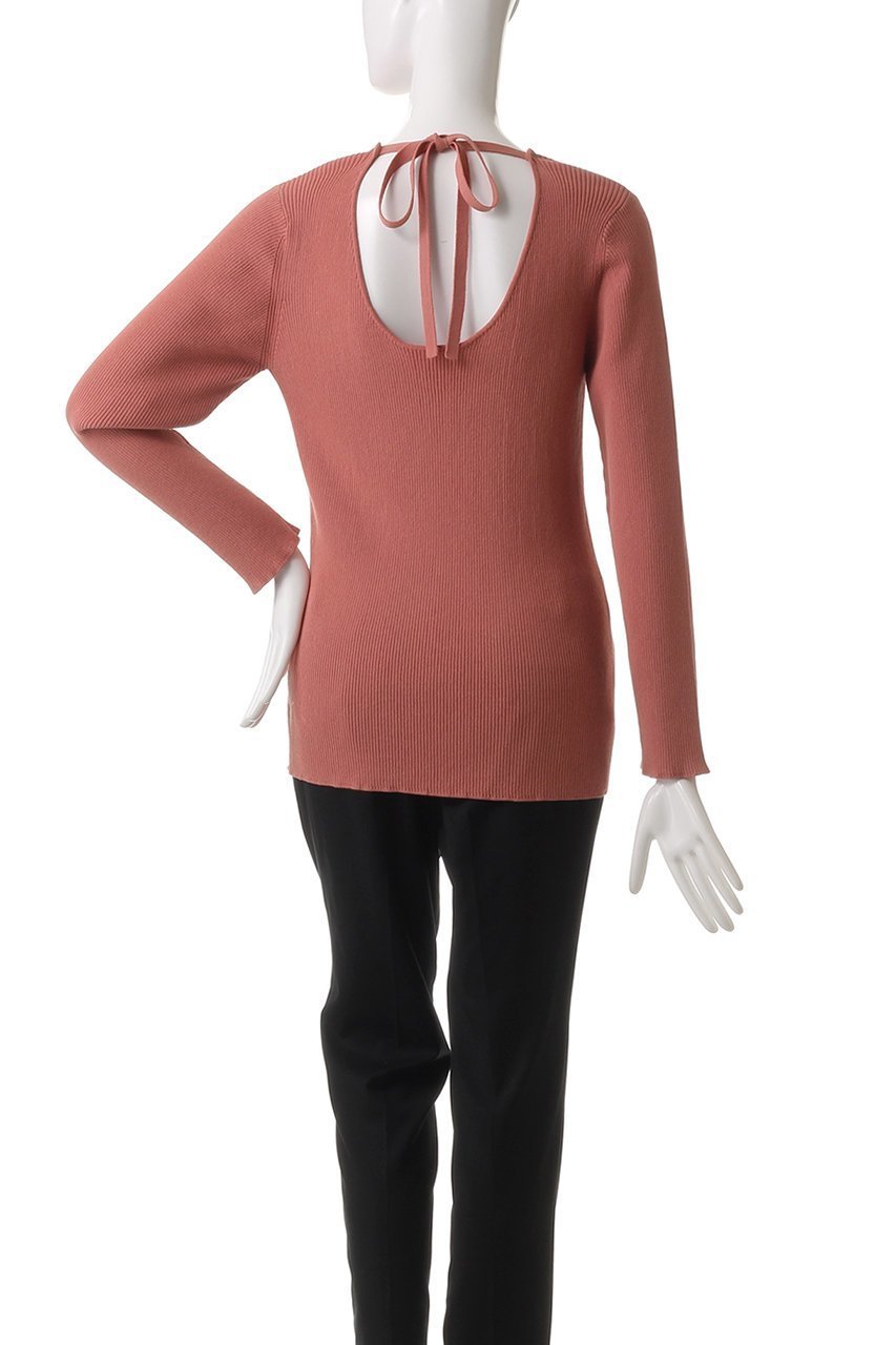 【エリオポール/heliopole】のバックリボンリブニット 人気、トレンドファッション・服の通販 founy(ファニー) 　ファッション　Fashion　レディースファッション　Fashion for Women　トップス・カットソー　Cut & Sew Tops　ニット　Knit Tops & Sweaters　カジュアルプルオーバー・ニットトップス　Pullovers & Knit Tops / Casual Pullovers　インナー　Innerwear　コンパクト　Compact, Small Size　フィット　Fit, Slim Fit　リブニット　Rib Knit, Ribbed Knit　リボン　Ribbon, Bow　other-4|ID: prp329100004369545 ipo3291000000035067252