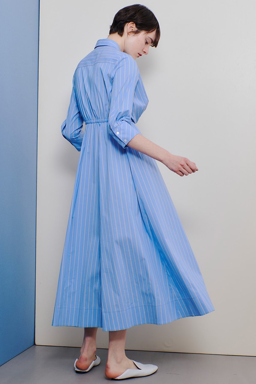 【アルアバイル/allureville】のピンストライプノットシャツワンピース 人気、トレンドファッション・服の通販 founy(ファニー) 　ファッション　Fashion　レディースファッション　WOMEN　ワンピース　Dress　シャツワンピース　Shirt Dresses　チュニック　Tunic　ストライプ　Stripe　チュニック　Tunic　トレンド　Trend　フロント　Front　ロング　Long　再入荷　Restock/Back In Stock/Re Arrival　春　Spring　other-3|ID: prp329100004369558 ipo3291000000031337857