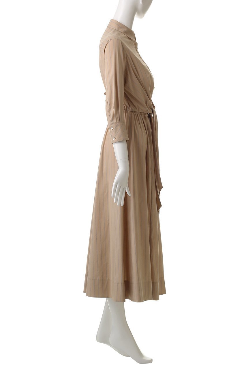 【アルアバイル/allureville】のピンストライプノットシャツワンピース 人気、トレンドファッション・服の通販 founy(ファニー) 　ファッション　Fashion　レディースファッション　Fashion for Women　ワンピース　Dresses　シャツワンピース / 1枚で着映えコーデ　Shirt Dresses　チュニック　Tunic Tops & Dresses　ストライプ　Stripe, Striped Pattern　チュニック　Tunic, Long Top　トレンド　Trend, Trending Now　フロント　Front, Front Design　ロング　Long, Long-Length　再入荷　Restock / Back in Stock　春　Spring　other-3|ID: prp329100004369558 ipo3291000000035054304