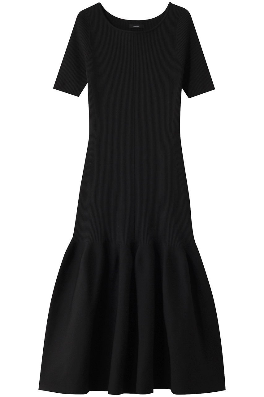 【アルアバイル/allureville】のニットマーメイドワンピース インテリア・キッズ・メンズ・レディースファッション・服の通販 founy(ファニー) 　ファッション　Fashion　レディースファッション　Fashion for Women　ワンピース　Dresses　チュニック　Tunic Tops & Dresses　おすすめ　Recommended / Our Picks　クール　Cool, Chic　ジャケット　Jacket, Outerwear　スクエア　Square, Square Shape　チュニック　Tunic, Long Top　デコルテ　Décolleté, Neckline　ブルゾン　Blouson, Bomber Jacket　マーメイド　Mermaid, Fishtail Silhouette　ロング　Long, Long-Length　羽織　Haori, Light Jacket　ブラック|ID: prp329100004369559 ipo3291000000032865191