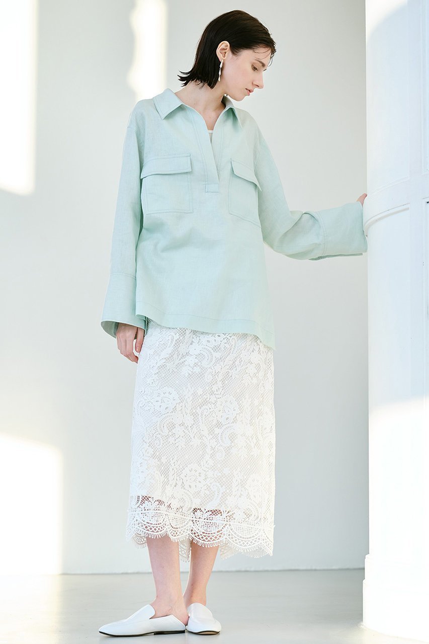 【アルアバイル/allureville】のリネンプルオーバーシャツ 人気、トレンドファッション・服の通販 founy(ファニー) 　ファッション　Fashion　レディースファッション　Fashion for Women　トップス・カットソー　Cut & Sew Tops　シャツ・ブラウス・オフィスカジュアル　Elegant Blouses & Button-Ups　カジュアルプルオーバー・ニットトップス　Pullovers & Knit Tops / Casual Pullovers　スリーブ　Sleeve, Long Sleeve / Short Sleeve　リネン　Linen, Linen Fabric　ロング　Long, Long-Length　再入荷　Restock / Back in Stock　夏　Summer　春　Spring　S/S・春夏　SS, Spring/Summer, Warm Season　other-6|ID: prp329100004369562 ipo3291000000032705520