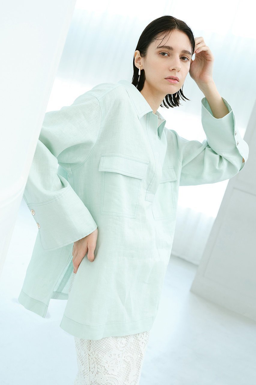 【アルアバイル/allureville】のリネンプルオーバーシャツ 人気、トレンドファッション・服の通販 founy(ファニー) 　ファッション　Fashion　レディースファッション　Fashion for Women　トップス・カットソー　Cut & Sew Tops　シャツ・ブラウス・オフィスカジュアル　Elegant Blouses & Button-Ups　カジュアルプルオーバー・ニットトップス　Pullovers & Knit Tops / Casual Pullovers　スリーブ　Sleeve, Long Sleeve / Short Sleeve　リネン　Linen, Linen Fabric　ロング　Long, Long-Length　再入荷　Restock / Back in Stock　夏　Summer　春　Spring　S/S・春夏　SS, Spring/Summer, Warm Season　other-8|ID: prp329100004369562 ipo3291000000032705522