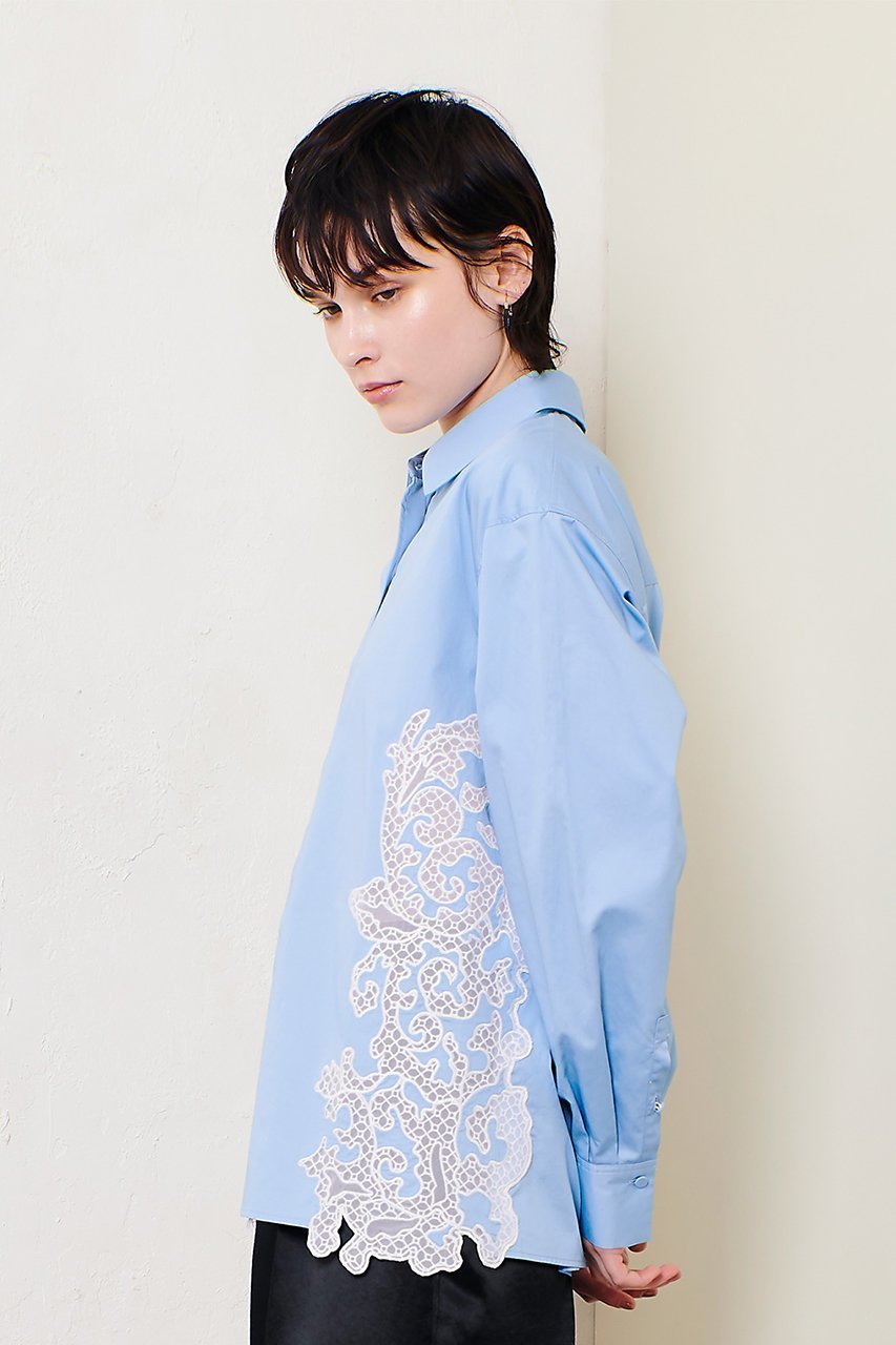 【アルアバイル/allureville】のサイドエンブロイダリーシャツブラウス 人気、トレンドファッション・服の通販 founy(ファニー) 　ファッション　Fashion　レディースファッション　WOMEN　トップス・カットソー　Tops/Tshirt　シャツ/ブラウス　Shirts/Blouses　おすすめ　Recommend　スカラップ　Scalloped　ストレート　Straight　スリーブ　Sleeve　トレンド　Trend　ハーフ　Half　ボトム　Bottom　マニッシュ　Mannish　メッシュ　Mesh　モダン　Modern　レース　Race　ロング　Long　other-8|ID: prp329100004369563 ipo3291000000031337901