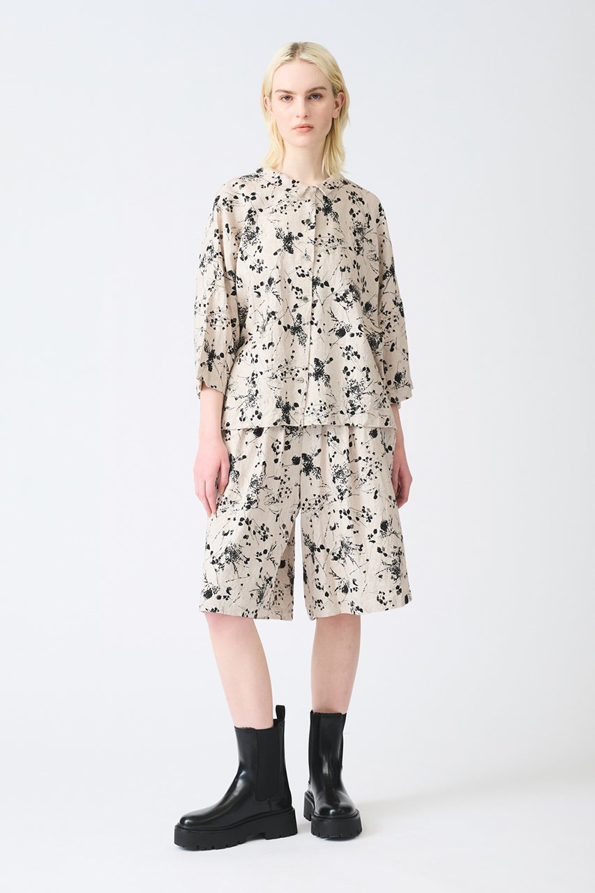 【ミズイロ インド/mizuiro ind】のrayon linen print short PT パンツ 人気、トレンドファッション・服の通販 founy(ファニー) 　ファッション　Fashion　レディースファッション　Fashion for Women　パンツ　Pants & Trousers　ショートパンツ・ハーフパンツ　High-Waisted & Relaxed Shorts　おすすめ　Recommended / Our Picks　ショート　Short, Short Length　ハーフ　Half, Half-Length　プリント　Print, Printed Pattern　モダン　Modern, Contemporary　モノトーン　Monotone, Black and White　リネン　Linen, Linen Fabric　リラックス　Relax, Relaxed Fit　ワイド　Wide, Wide Fit　other-6|ID: prp329100004369566 ipo3291000000032926592