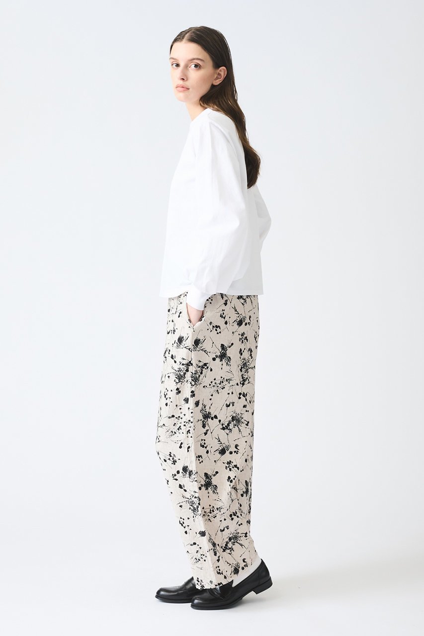 【ミズイロ インド/mizuiro ind】のrayon linen print easy PT パンツ 人気、トレンドファッション・服の通販 founy(ファニー) 　ファッション　Fashion　レディースファッション　Fashion for Women　パンツ　Pants & Trousers　シンプル　Simple, Minimal　プリント　Print, Printed Pattern　モダン　Modern, Contemporary　モノトーン　Monotone, Black and White　リネン　Linen, Linen Fabric　ワイド　Wide, Wide Fit　other-8|ID: prp329100004369567 ipo3291000000032926693
