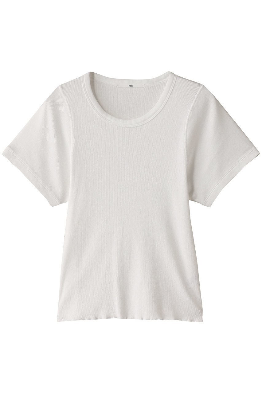 【エリオポール/heliopole】の【TICCA】テレコTシャツ インテリア・キッズ・メンズ・レディースファッション・服の通販 founy(ファニー) 　ファッション　Fashion　レディースファッション　Fashion for Women　トップス・カットソー　Cut & Sew Tops　シャツ・ブラウス・オフィスカジュアル　Elegant Blouses & Button-Ups　ロングTシャツ・Tシャツ　Longline T-Shirts & Tees　カットソー・ベーシックTシャツ　Cut-and-Sewn Tops / Stretch Tees & Basics　インナー　Innerwear　エレガント 上品　Elegant　ショート　Short, Short Length　スリーブ　Sleeve, Long Sleeve / Short Sleeve　テレコ　Ribbed, Rib Stitch　フィット　Fit, Slim Fit　ベーシック　Basic, Essential　ワーク　Workwear, Utility Style　半袖　Short Sleeve, Half Sleeve　ホワイト|ID: prp329100004369569 ipo3291000000032876756