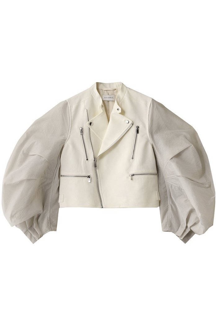 【ヒューエルミュージアム/hueLe Museum】の【STUMBLY】Sheer Sleeve Riders Jacket インテリア・キッズ・メンズ・レディースファッション・服の通販 founy(ファニー) https://founy.com/ ファッション Fashion レディースファッション WOMEN アウター Coat Outerwear ジャケット Jackets ライダース Riders Jacket オーガンジー Organdy コンパクト Compact ジャケット Jacket ダブル Double モダン Modern |ID: prp329100004369580 ipo3291000000030545056