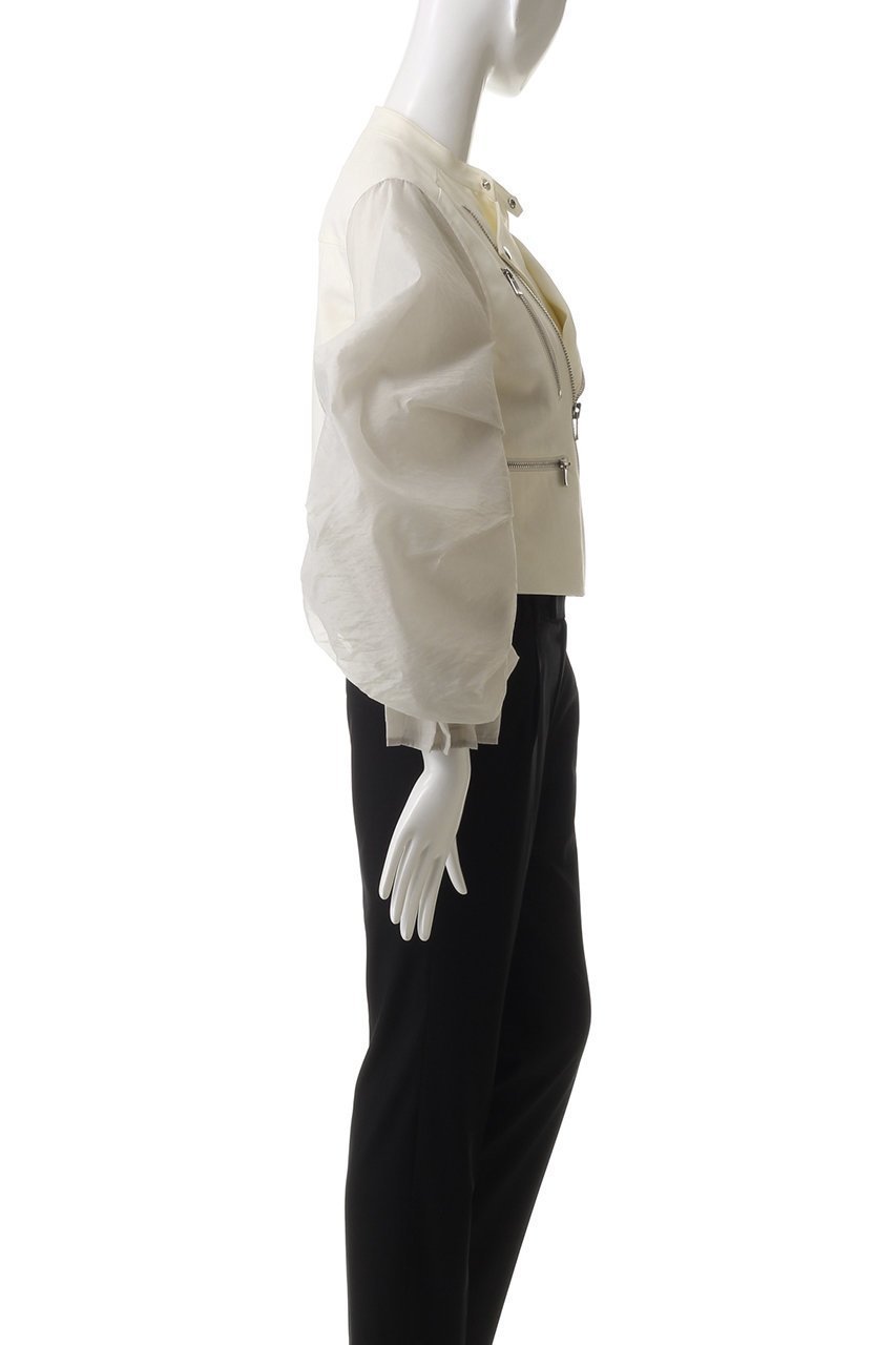 【ヒューエルミュージアム/hueLe Museum】の【STUMBLY】Sheer Sleeve Riders Jacket 人気、トレンドファッション・服の通販 founy(ファニー) 　ファッション　Fashion　レディースファッション　WOMEN　アウター　Coat Outerwear　ジャケット　Jackets　ライダース　Riders Jacket　オーガンジー　Organdy　コンパクト　Compact　ジャケット　Jacket　ダブル　Double　モダン　Modern　other-3|ID: prp329100004369580 ipo3291000000031338002