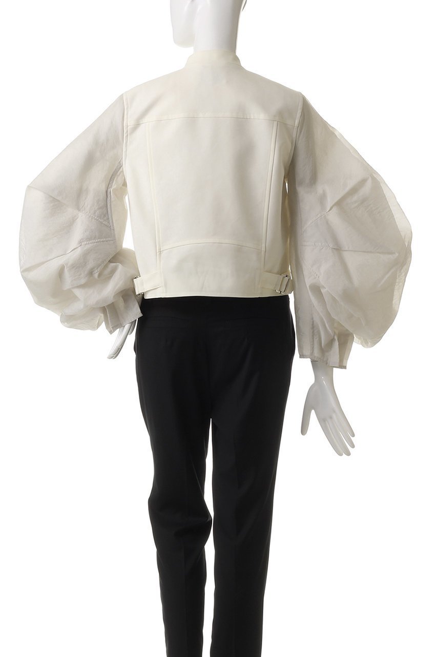 【ヒューエルミュージアム/hueLe Museum】の【STUMBLY】Sheer Sleeve Riders Jacket 人気、トレンドファッション・服の通販 founy(ファニー) 　ファッション　Fashion　レディースファッション　WOMEN　アウター　Coat Outerwear　ジャケット　Jackets　ライダース　Riders Jacket　オーガンジー　Organdy　コンパクト　Compact　ジャケット　Jacket　ダブル　Double　モダン　Modern　other-4|ID: prp329100004369580 ipo3291000000031338003