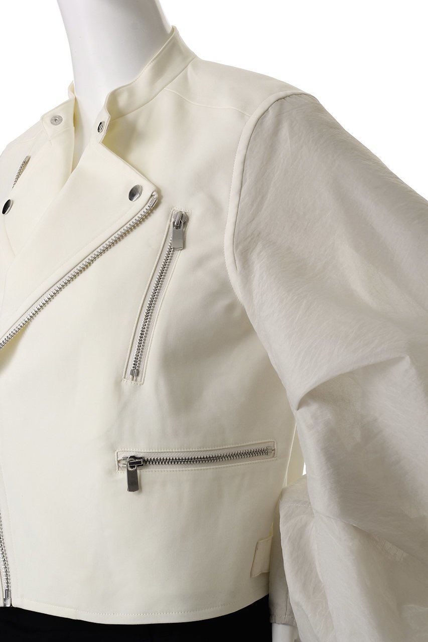 【ヒューエルミュージアム/hueLe Museum】の【STUMBLY】Sheer Sleeve Riders Jacket 人気、トレンドファッション・服の通販 founy(ファニー) 　ファッション　Fashion　レディースファッション　WOMEN　アウター　Coat Outerwear　ジャケット　Jackets　ライダース　Riders Jacket　オーガンジー　Organdy　コンパクト　Compact　ジャケット　Jacket　ダブル　Double　モダン　Modern　other-5|ID: prp329100004369580 ipo3291000000031338005