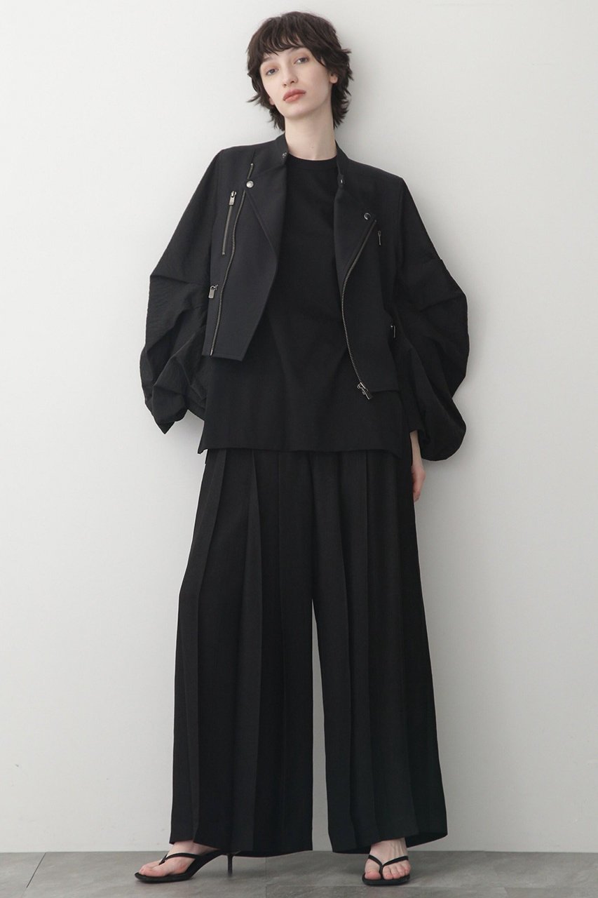 【ヒューエルミュージアム/hueLe Museum】の【STUMBLY】Sheer Sleeve Riders Jacket 人気、トレンドファッション・服の通販 founy(ファニー) 　ファッション　Fashion　レディースファッション　Fashion for Women　アウター　Coat / Outerwear Collection　レディースジャケット・軽アウター　Jackets　ライダースジャケット / レザースタイル　Riders Jackets & Biker Style　オーガンジー　Organza Fabric　コンパクト　Compact, Small Size　ジャケット　Jacket, Outerwear　ダブル　Double, Double-Breasted　モダン　Modern, Contemporary　other-2|ID: prp329100004369580 ipo3291000000032917896