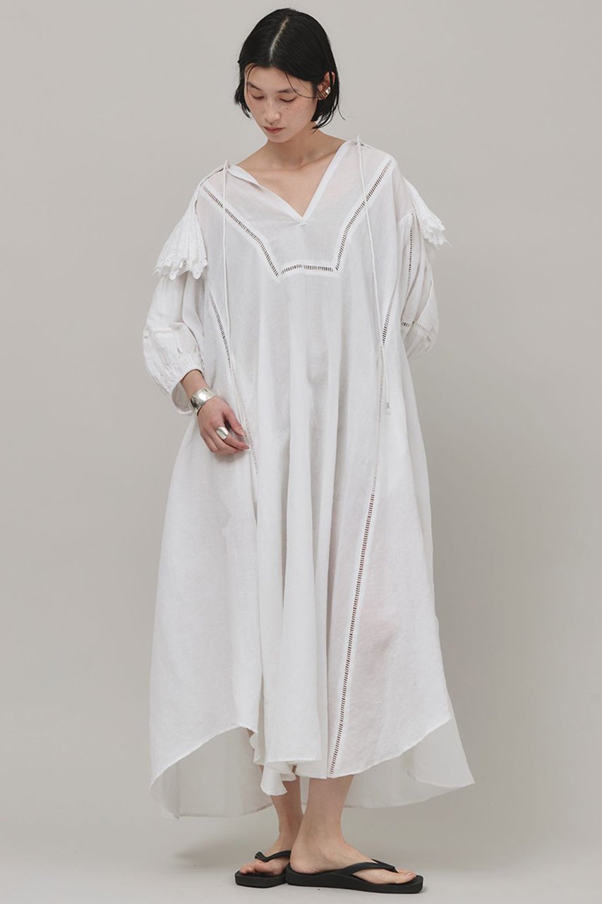 【カレンソロジー/Curensology】のハンドスモッキングワンピース インテリア・キッズ・メンズ・レディースファッション・服の通販 founy(ファニー) 　ファッション　Fashion　レディースファッション　Ladies' Fashion Online　ワンピース　Dress　チュニック　Tunic　インド　India　チュニック　Tunic　リネン　Linen　ロング　Long　ワイド　Wide　再入荷　Restock/Back In Stock/Re Arrival　ホワイト|ID: prp329100004369586 ipo3291000000032613702