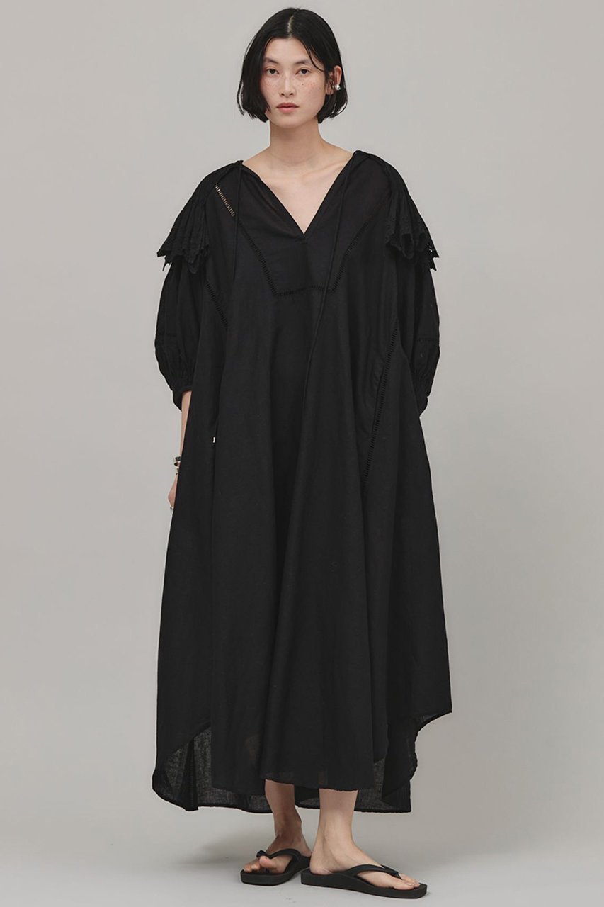 【カレンソロジー/Curensology】のハンドスモッキングワンピース インテリア・キッズ・メンズ・レディースファッション・服の通販 founy(ファニー) 　ファッション　Fashion　レディースファッション　Ladies' Fashion Online　ワンピース　Dress　チュニック　Tunic　インド　India　チュニック　Tunic　リネン　Linen　ロング　Long　ワイド　Wide　再入荷　Restock/Back In Stock/Re Arrival　ブラック|ID: prp329100004369586 ipo3291000000032613703