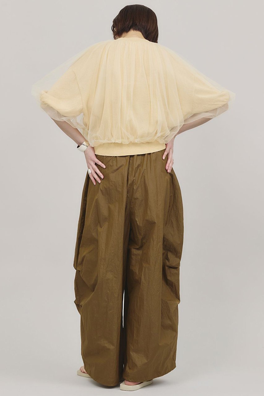 【カレンソロジー/Curensology】のチュールニットプルオーバー 人気、トレンドファッション・服の通販 founy(ファニー) 　ファッション　Fashion　レディースファッション　WOMEN　トップス・カットソー　Tops/Tshirt　ニット　Knit Tops　プルオーバー　Pullover　ギャザー　Gather　サマー　Summer　チュール　Tulle　ドッキング　Docking　other-7|ID: prp329100004369587 ipo3291000000031338059